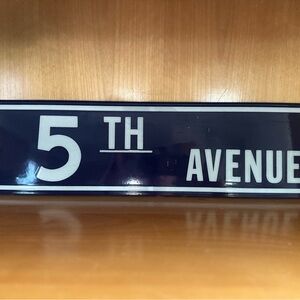 Lowell Sigmund Navy & White 5th Avenue New York City Replica Vintage 1976 Sign